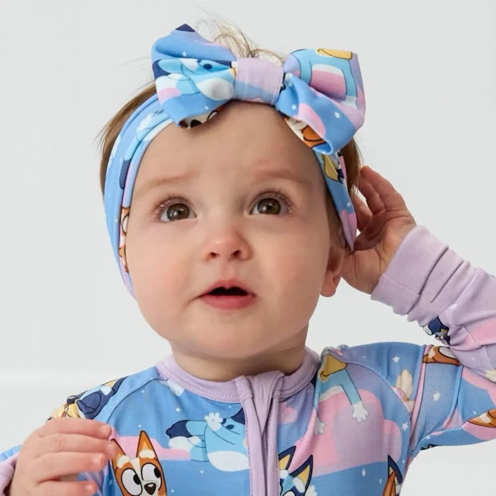 Little Sleepies Pink Bluey Sleepytime Luxe Bow Headband NWT